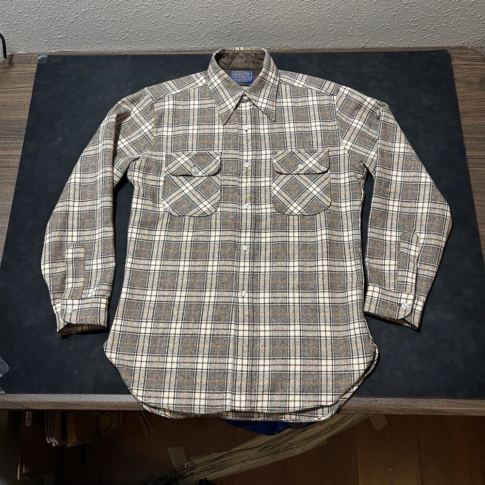 Pendleton Vintage 70s Board Shirt Dagger Collar USA Flap Pocket Wool Plaid Hiker